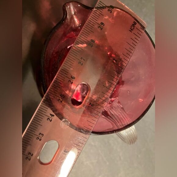 Pilgrim Glass Vintage Cranberry Glass Pitcher - Picture 9 of 11